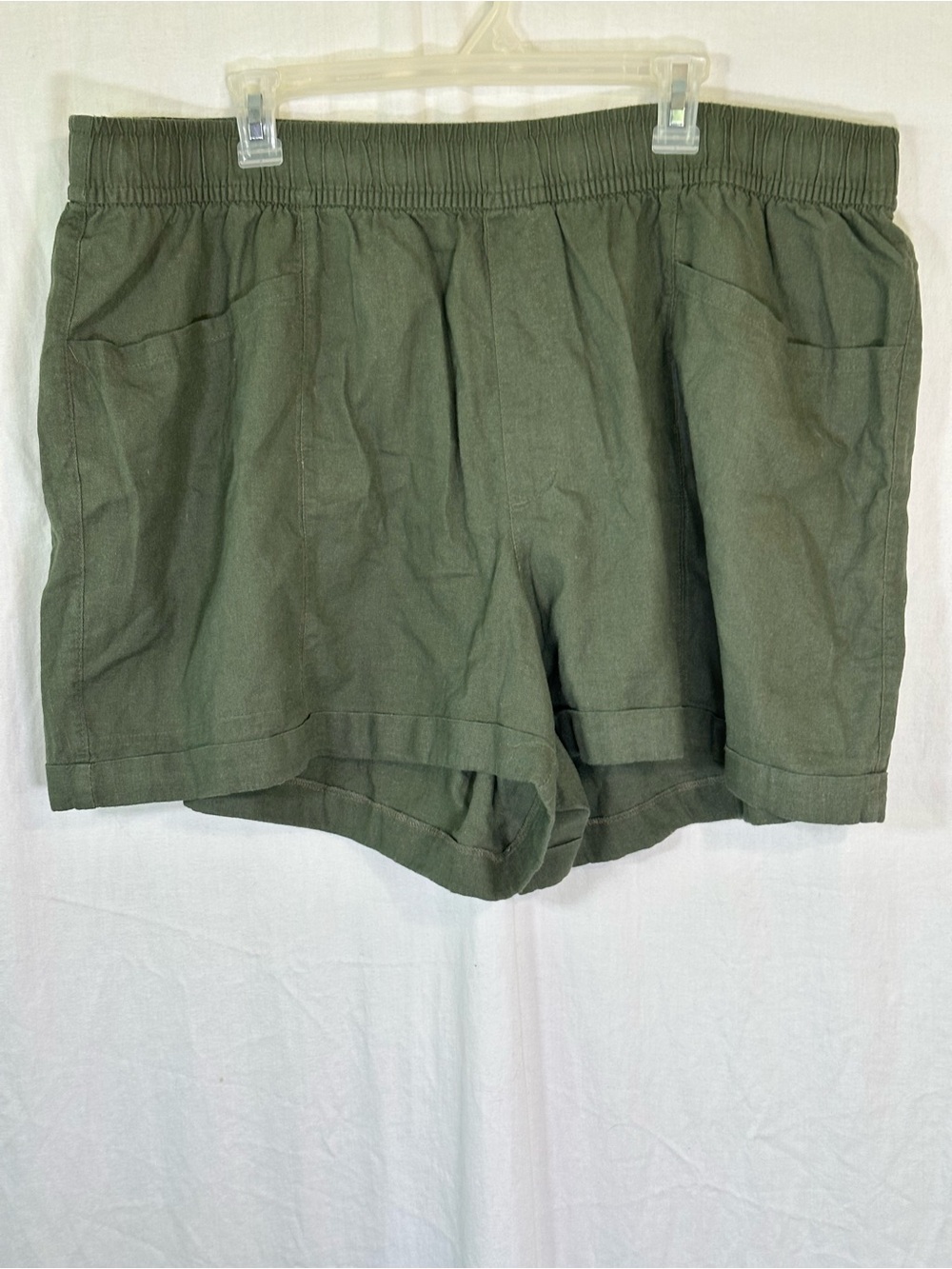 Old Navy Highrise Linen Short Sz 3X Olive Green
